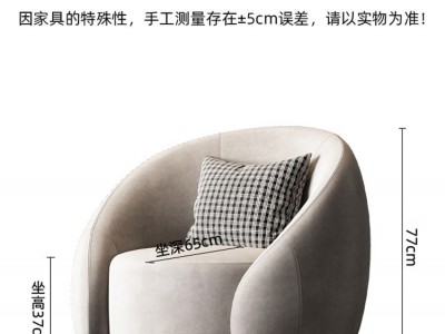 轻奢休闲椅设计师椅北欧短绒懒人沙发椅客厅极简老虎椅旋转单人椅图5