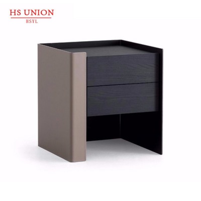 HSUNION意式极简床头柜简约现代卧室时尚烟熏储物柜北欧风收纳柜