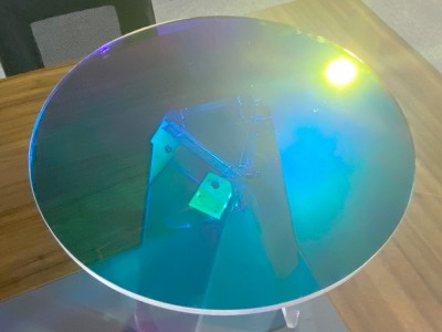 亚克力茶几边几彩虹炫彩玻璃圆桌 网红摄影道具服装展台图4