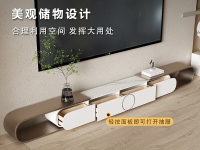 轻奢椭圆岩板茶几现代简约意式极简客厅小户型家用设计师圆形网红图3