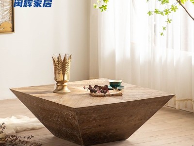 侘寂风复古做旧实木茶几小户型客厅沙发边几民宿酒店木质咖啡桌子图2