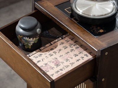 沙发边角几移动茶台现代中式茶桌家用小茶几客厅烧水壶一体茶水柜图3