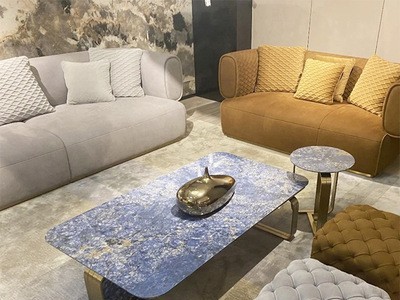 简约现代轻奢岩板茶几小户型别墅高档客厅家用后现代长茶台组合款图3