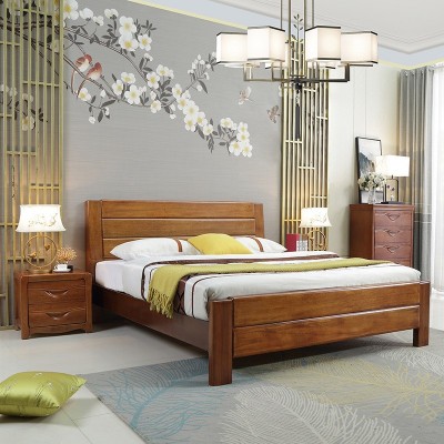 中式实木床金丝胡桃木双人大床1.8米简约婚床主卧1.5卧室家具批发