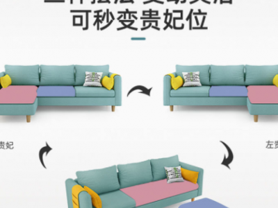 沙发客厅小户型布艺北欧现代简约双人位三人位科技布出租房小沙发图3