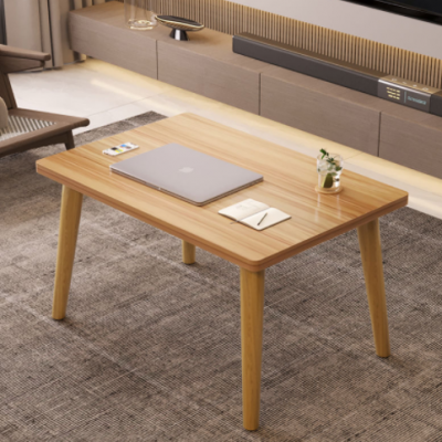 小茶几客厅卧室北欧简约小型桌子风坐地懒人方桌现代家用实木桌腿