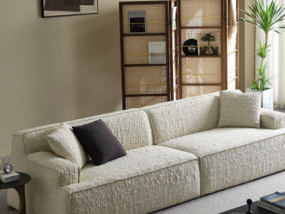 意式极简布艺沙发组合baxter北欧风奶油色客厅三人位大马士革沙发