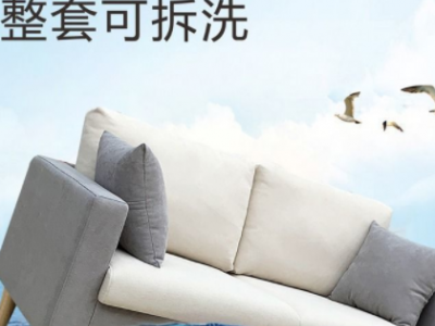 北欧小户型布艺沙发简约三人双人出租房公寓卧室沙发整装沙发图3