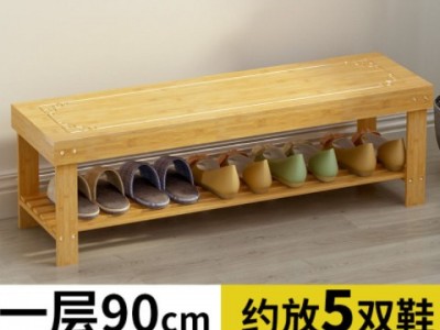 换鞋凳家用门口竹鞋架进门实木换鞋柜一体床尾可坐式收纳穿鞋凳子图3