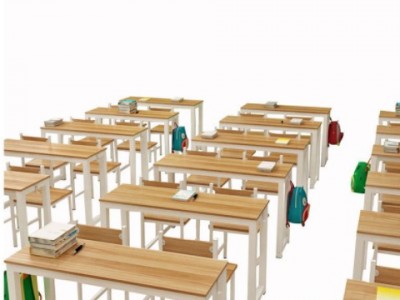 中小学生课桌椅辅导班培训桌员工阅览学习桌简约单双人桌批发图2