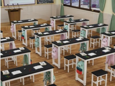 中小学生辅导班课桌椅学校培训班单双人绘画培训桌长条桌厂家直销图3