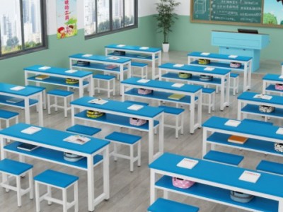 中小学生辅导班课桌椅学校培训班单双人绘画培训桌长条桌厂家直销图2