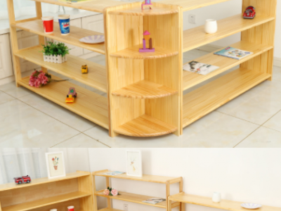厂家直销幼儿园儿童玩具架收纳柜学校教具柜实木区角柜储物柜图2