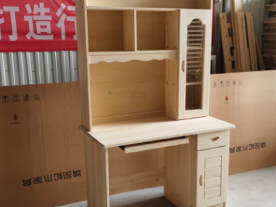 实木书桌书架组合带书柜一体简约电脑台式桌家用学生写字桌学习桌图2