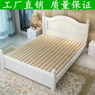 厂家直销 实木床1.8米双人床 简约1.5米松木儿童床公主单人床定制
