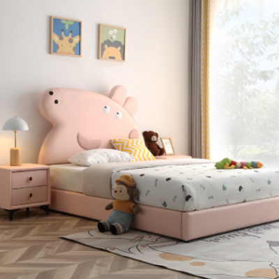 小猪卡通床卧室儿童床实木1.5米网红床单人1.2米实木床简约软体床
