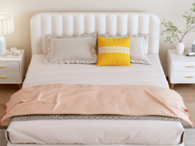 奶油风床科技布轻奢现代简约主卧1.5米双人1.8小户型省空间布艺床