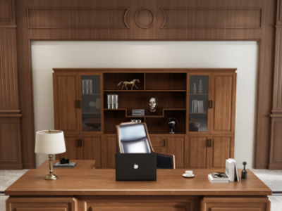 新中式实木老板桌总裁桌办公桌椅组合书柜大班台高档办公室家具