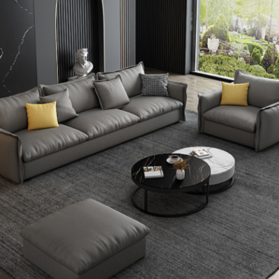 L型布艺沙发客厅现代简约小户型三人位沙发组合北欧科技布沙发