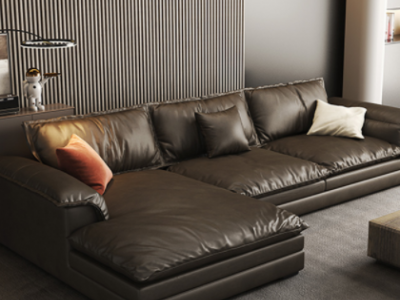意式极简科技布沙发客厅家具大小户型大座深直排贵妃羽绒布艺沙发