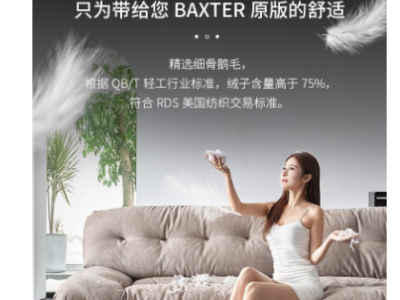 baxter意式沙发极简进口旋转单人四人位布艺磨砂皮客厅云朵沙发图2