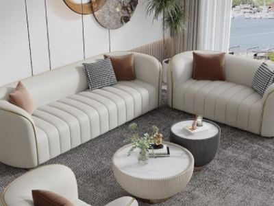 意式轻奢真皮沙发客厅小户型现代简约KTV四人位直排沙发组合整装