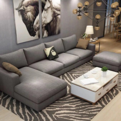 北欧客厅乳胶沙发现代简约小户型3人布艺沙发转角组合家具批发