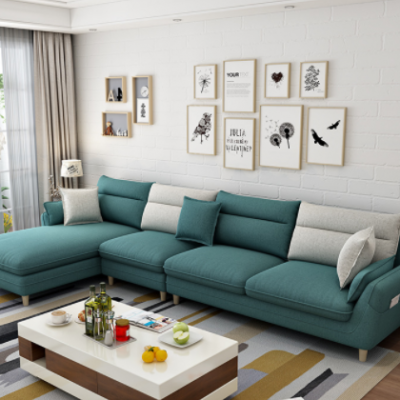 新款北欧沙发小户型客厅整装乳胶经济型出租房家用可拆洗布艺沙发