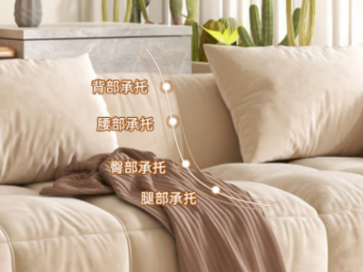 方块沙发科技布超宽坐深客厅侘寂风直排豆腐块组合布艺沙发奶油风图2
