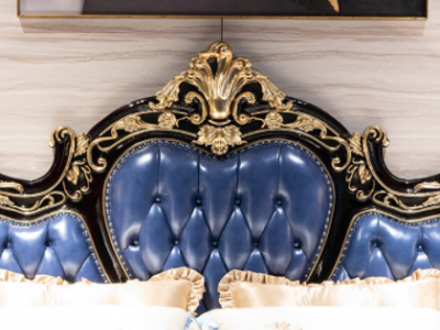 欧式真皮床雕花奢华别墅新古典主卧婚床1.8米卧室床实木床双人床