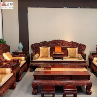 红木沙发 印尼黑酸枝传奇宝座沙发 阔叶黄檀深雕大款客厅沙发组合