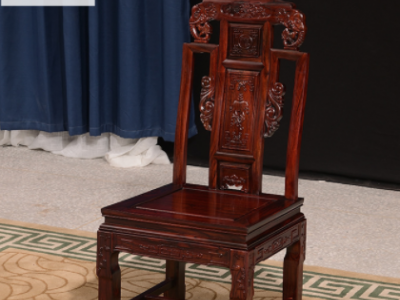 展邦红木 印尼黑酸枝阔叶黄檀象头雕花圆桌 中式古典餐桌椅家具图2
