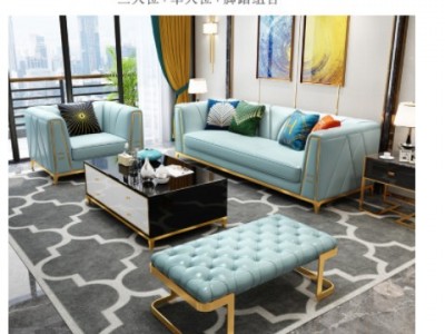 轻奢港式三人组合真皮沙发后现代简约客厅高档美式奢华真皮艺沙发