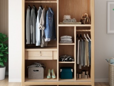 北欧实木衣柜小户型现代简约经济型2门推拉门大衣橱家用卧室家具