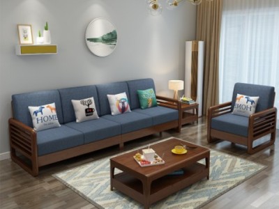 北欧实木沙发组合小户型三人位现代简约可拆洗布艺沙发客厅家具