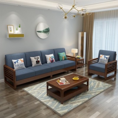 北欧实木沙发组合小户型三人位现代简约可拆洗布艺沙发客厅家具