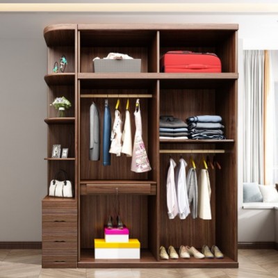 实木衣柜现代中式二三四五六门木质衣柜胡桃木储物柜厂家直销家具