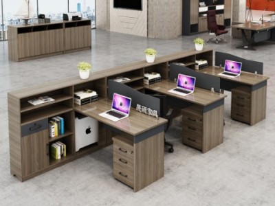 多人位桌椅家具员工老板办公桌椅子组合装会议电脑办公木桌制定