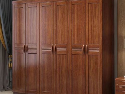 胡桃木实木衣柜家用卧室多层整体收纳组装衣橱新中式大衣柜储物柜图1