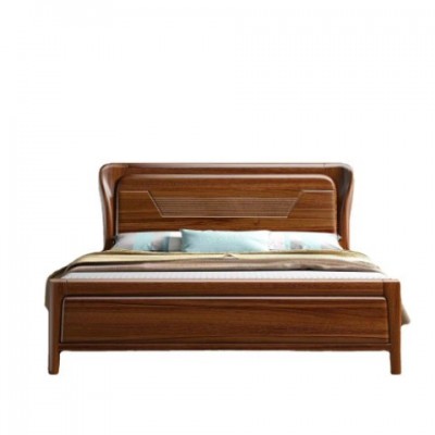 新中式乌金木实木床1.8米双人主卧床简约1.5米高箱储物高档婚床