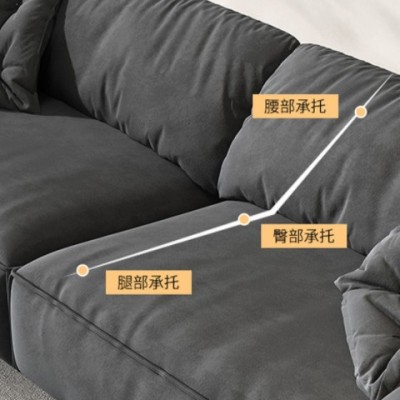 意式轻奢磨砂科技布沙发小户型客厅北欧直排乳胶简约现代布 艺沙发