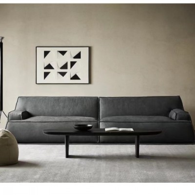 意式轻奢磨砂科技布沙发简约现代小户型客厅北欧直排乳胶布艺沙发