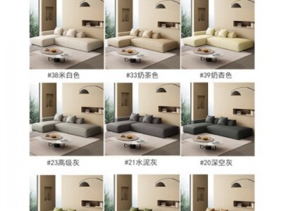 批发轻奢布艺沙发可拆洗乳胶科技布沙发客厅贵妃组合豆腐块沙发图3