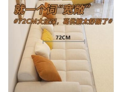 定制客厅沙发批发布艺奶油风磨砂绒家用小户型科技布直排沙发组合图2