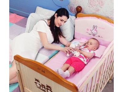 呵宝婴儿床实木无漆儿童床拼接大床多功能宝宝床bb床厂家批发定制图2