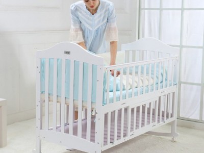 hapair婴儿床实木欧式功能儿童0-3岁宝宝新生儿摇篮白色拼接大床