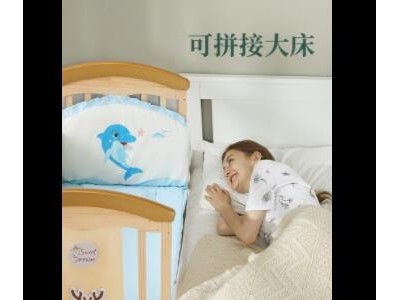 婴儿床批发实木无漆多功能欧式新生儿宝宝摇篮拼接带滚轮儿童小床图3