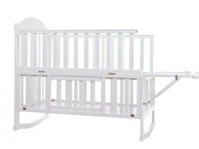 呵宝婴儿床实木白色多功能新生儿宝宝床儿童0-3岁大床蚊帐摇篮床