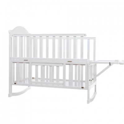 呵宝婴儿床实木白色多功能新生儿宝宝床儿童0-3岁大床蚊帐摇篮床