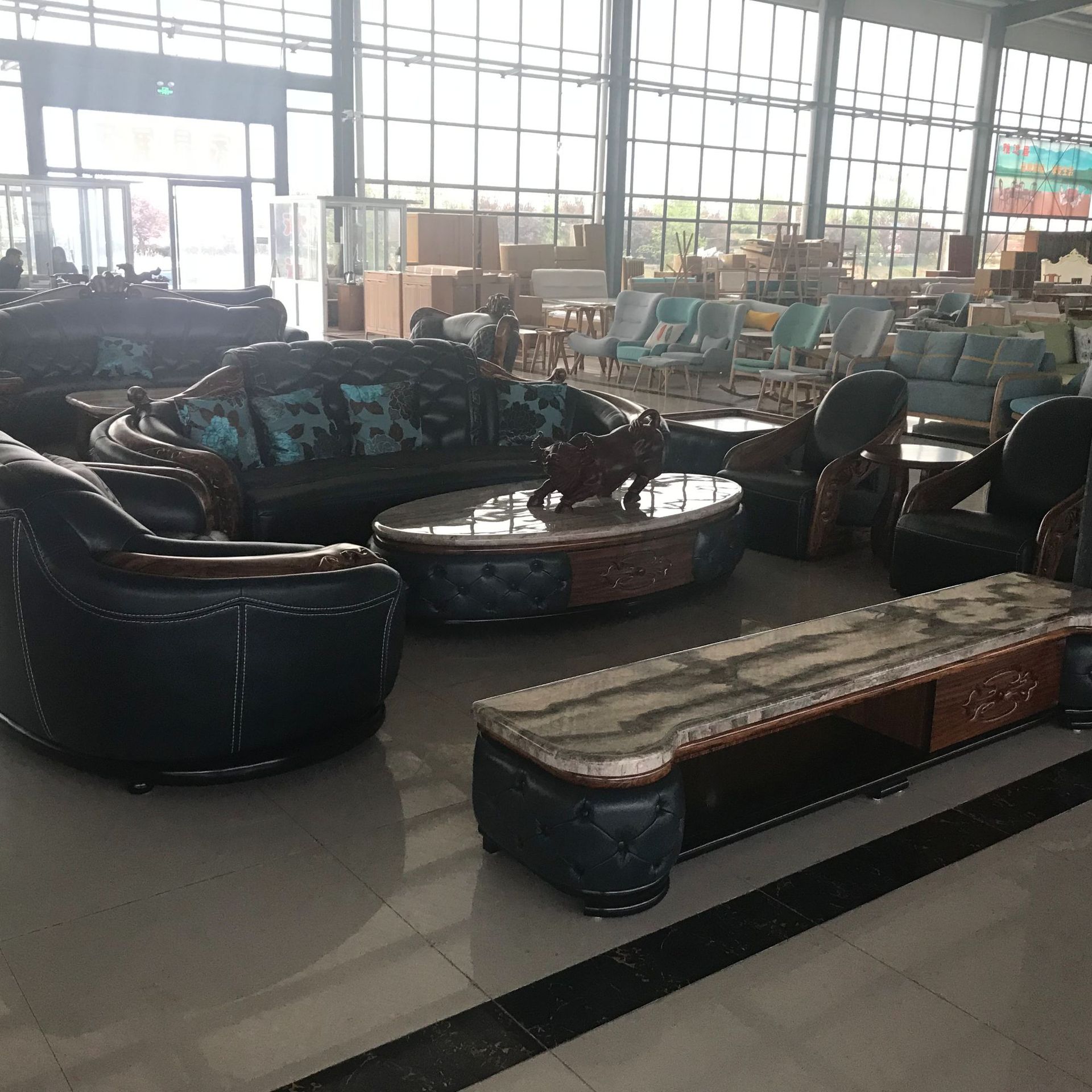 客厅沙发茶几电视柜组合 成套家具 大理石茶几电视柜 厂家直销示例图4